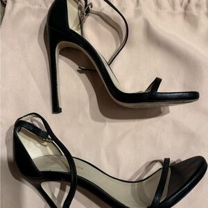 Stuart Weitzman Nudistsong Black Leather Heels